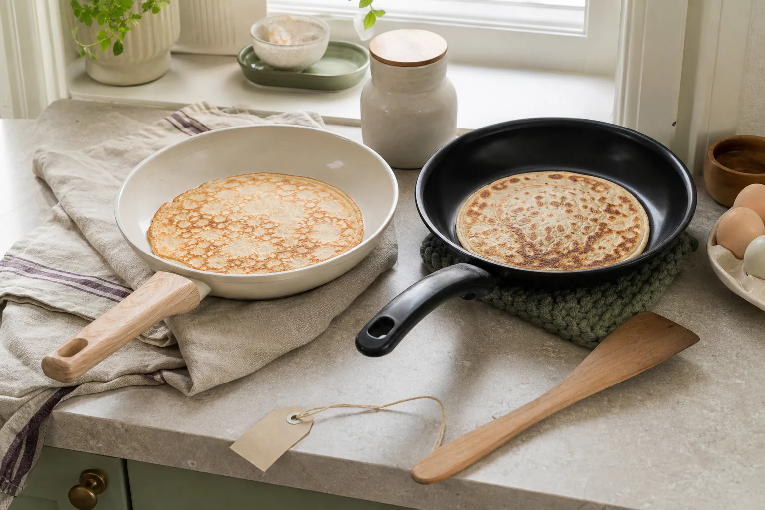 Keramisk och klassisk non-stick-panna