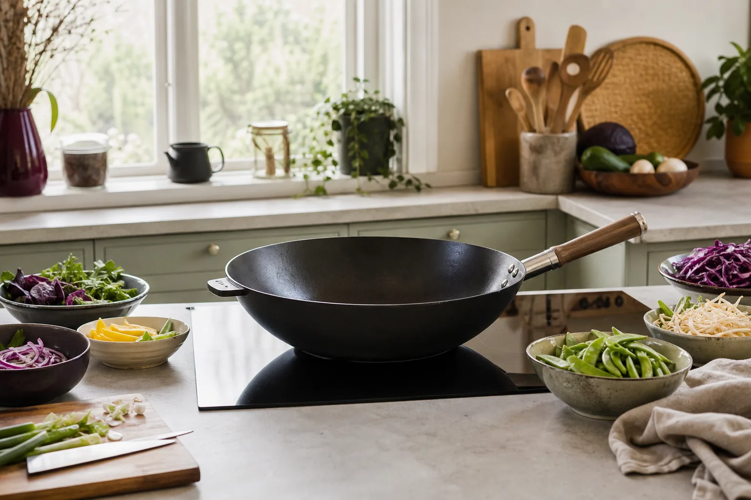 Wok med plan botten på induktion