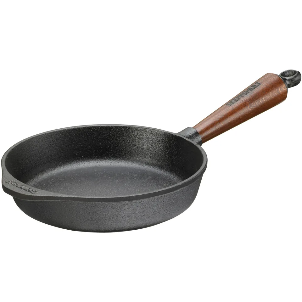 Skeppshult gjutjärnspanna 20 cm med rak kant och trähandtag