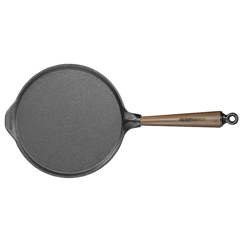 Skeppshult pannkakspanna 23 cm i gjutjärn med valnötshandtag