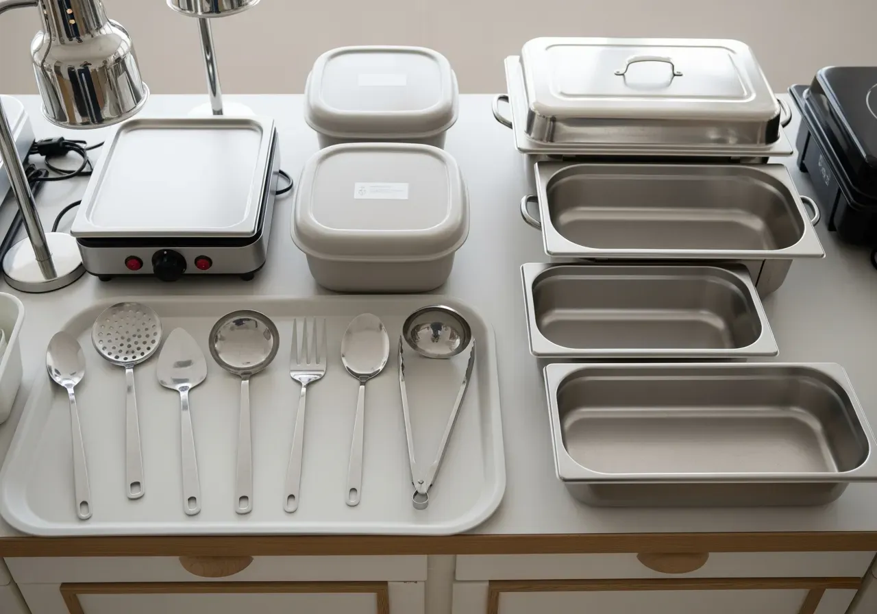 Basutrustning för serveringslinje nybörjare