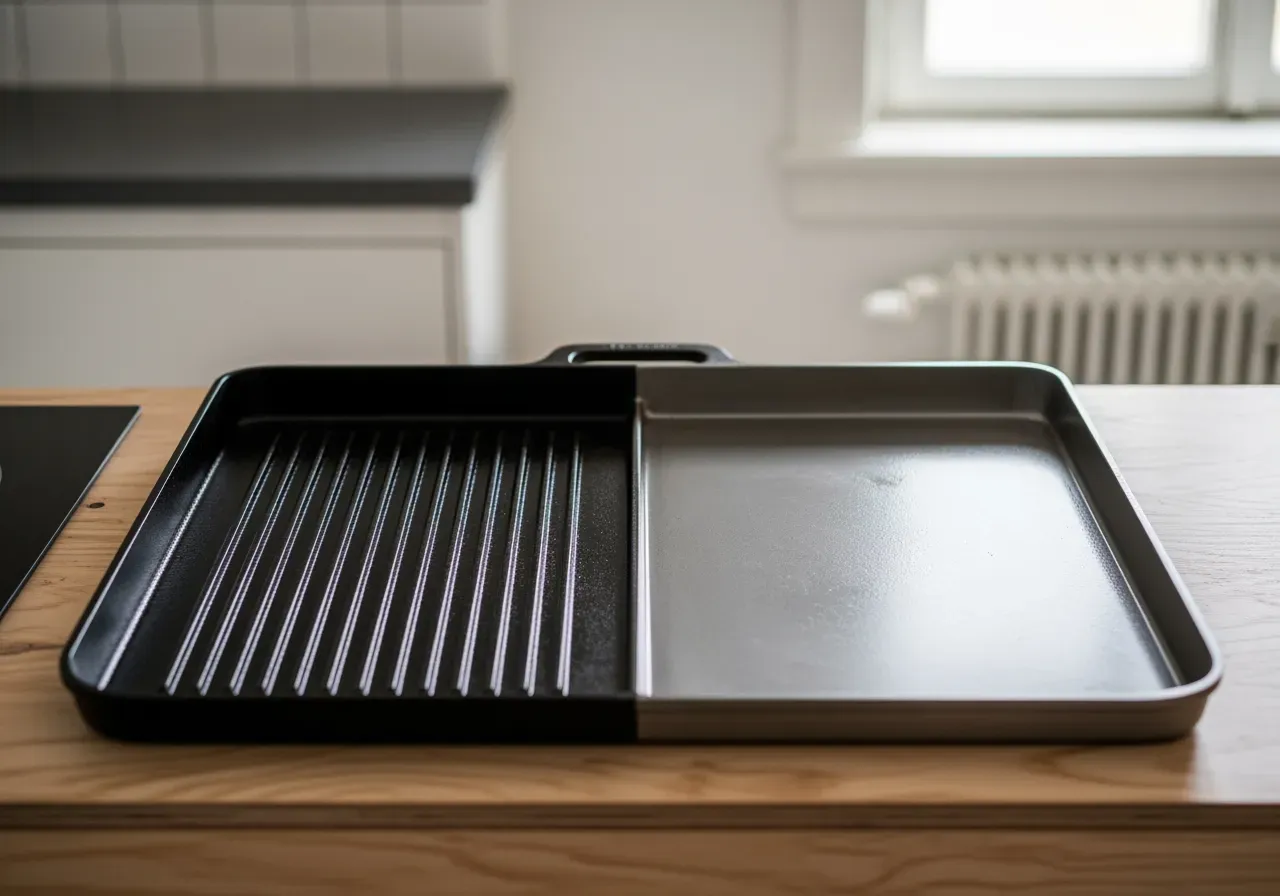 Räfflat eller kombinerat stekbord guide