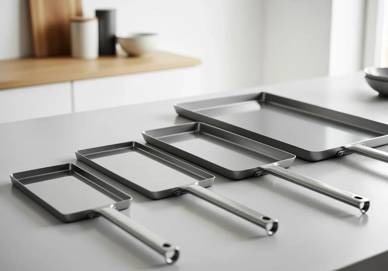 Släta stekbord i olika bredder