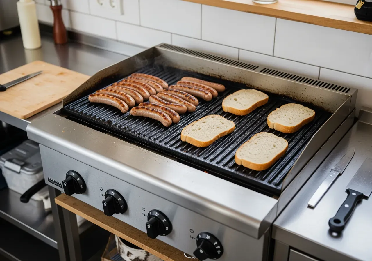 Stekbord för korv och bröd