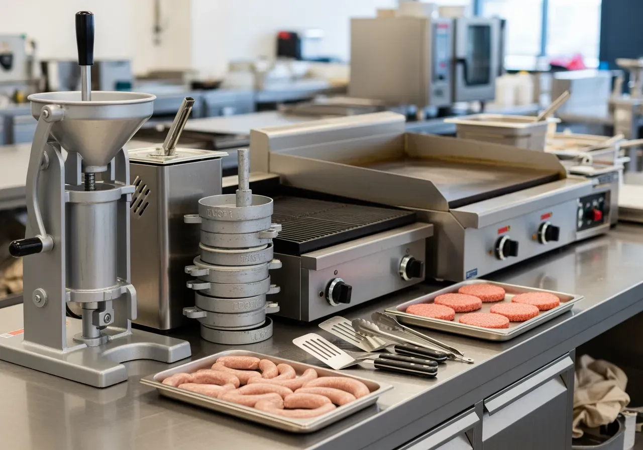 Utrustning för korv och burgare i storkök