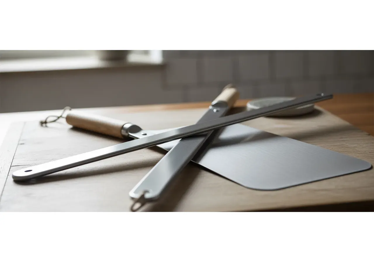 Smala pizzaspadar i rostfritt stål