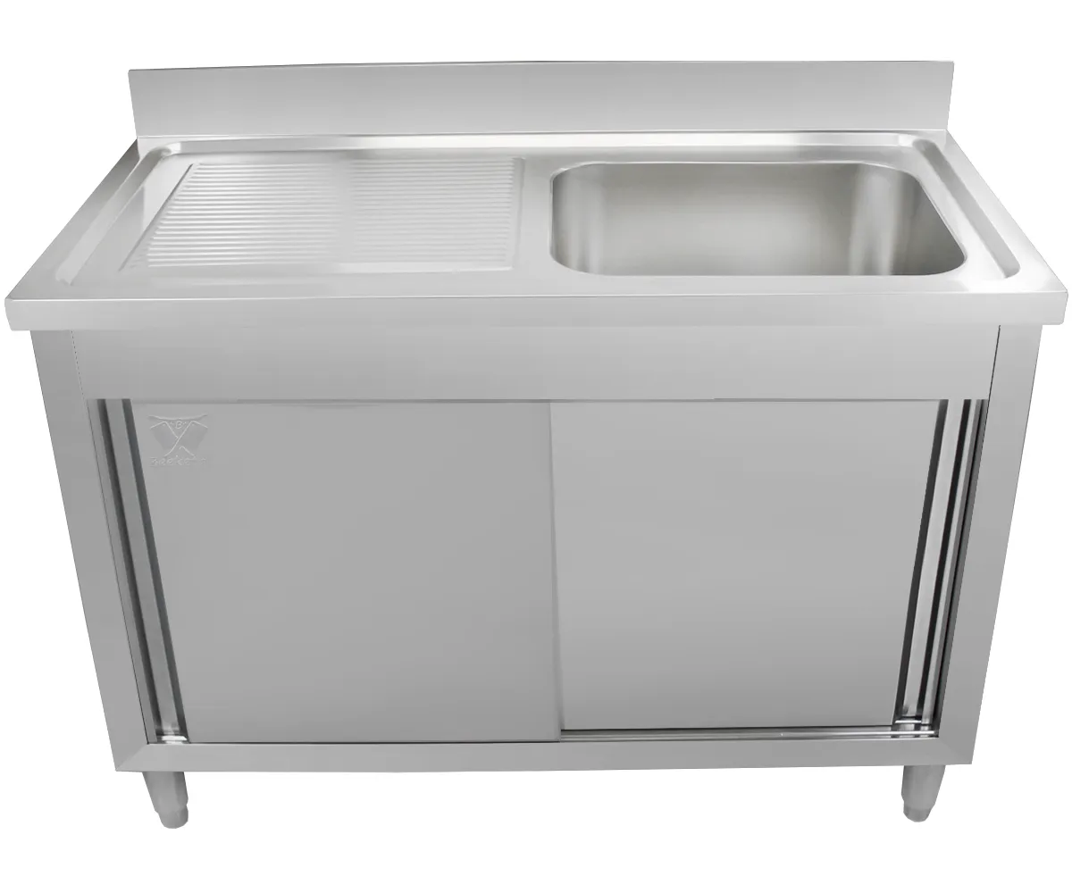 Diskbänk med skjutdörrar 120 cm