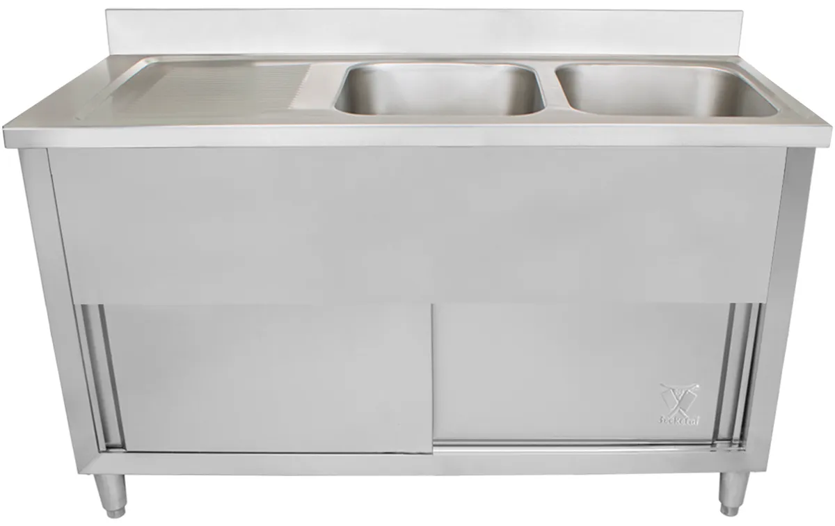 Diskbänk med skjutdörrar 160 cm