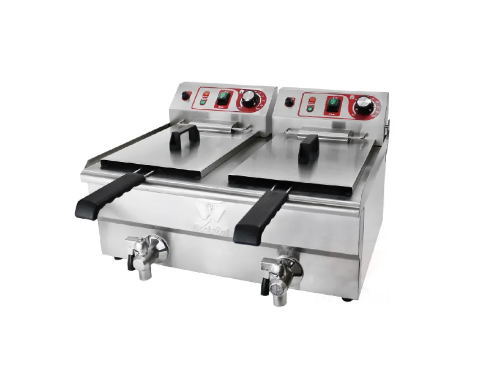 Fritös dubbel med kran 230V 10 + 10 L