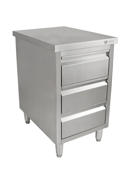 Lådskåp i rostfritt stål 60 cm