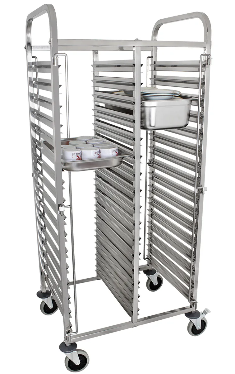Rostfri transportvagn dubbel