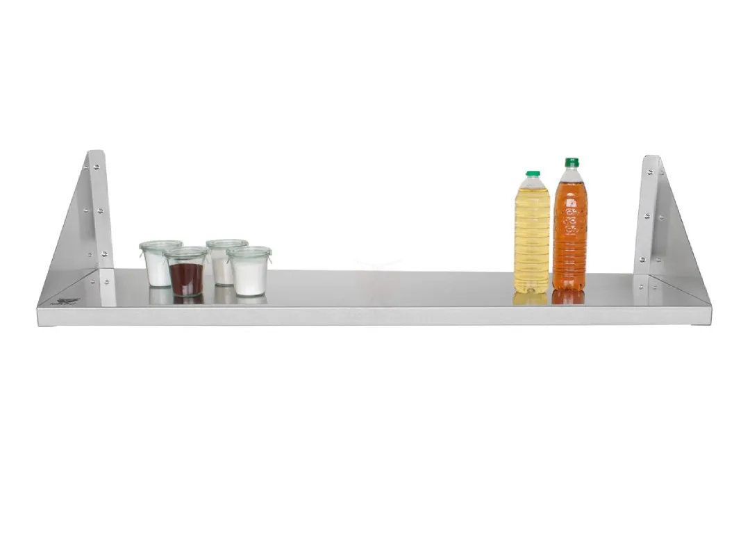 Rostfri vägghylla 120 cm