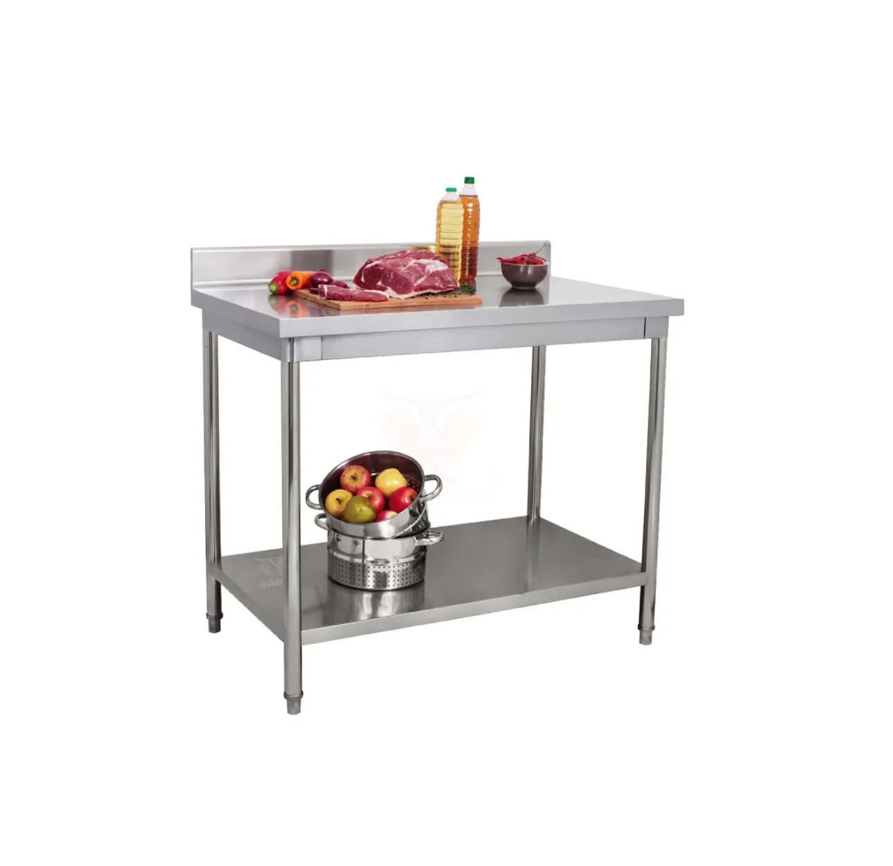 Rostfritt arbetsbord med bakkant - BA100a