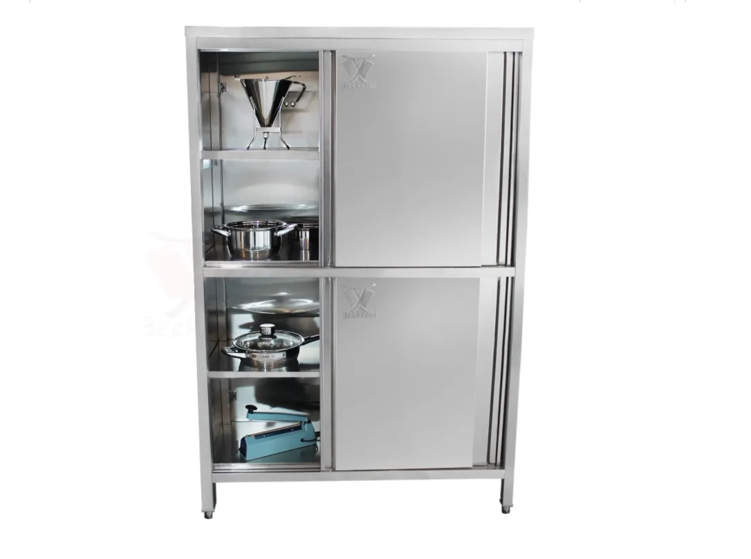 Rostfritt skåp med skjutdörrar