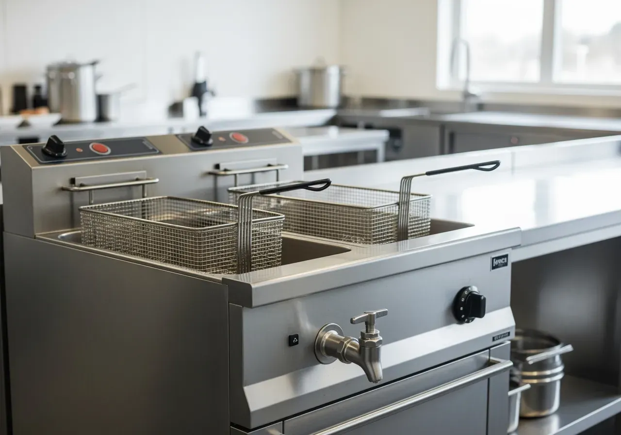 Fritös med kran för storkök