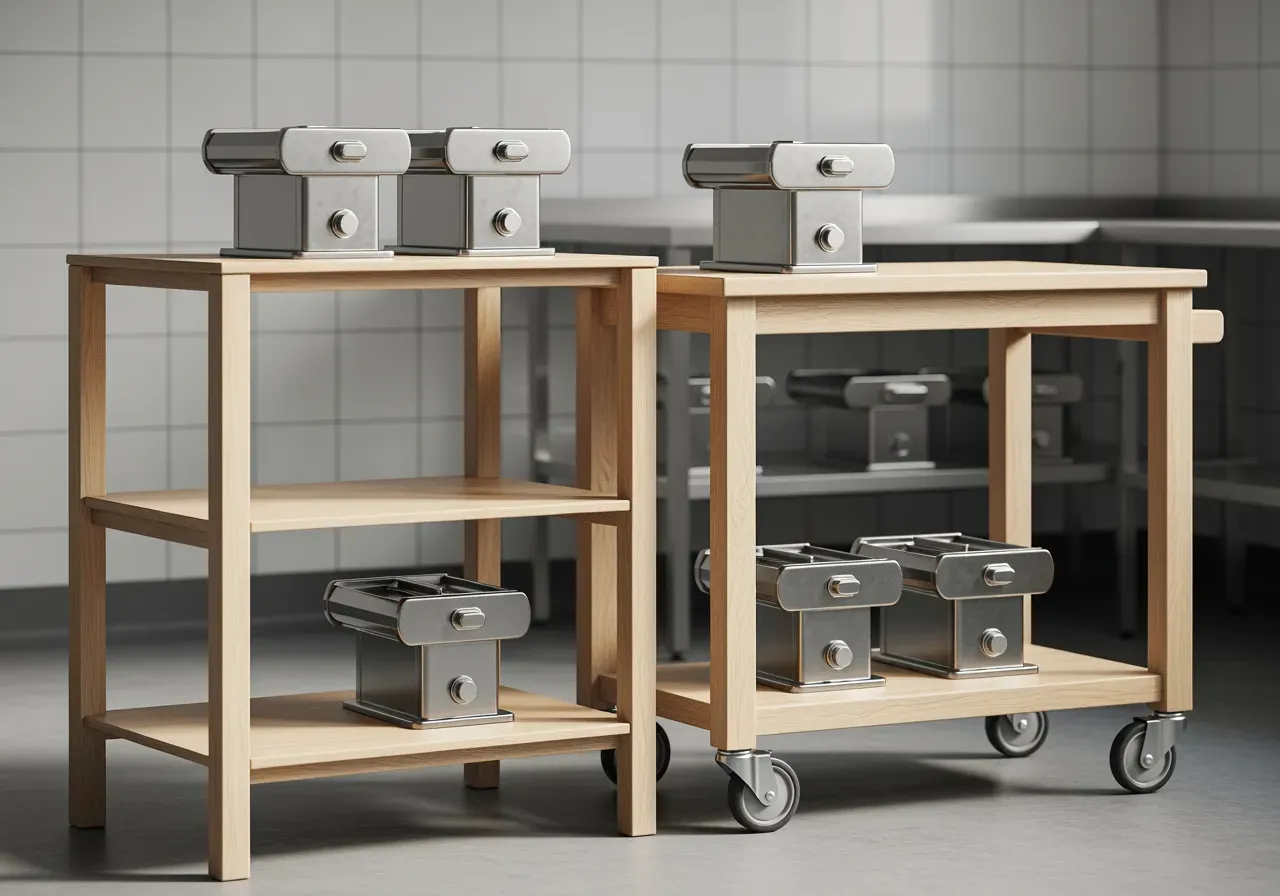 Hyllor och vagn för pastakokare