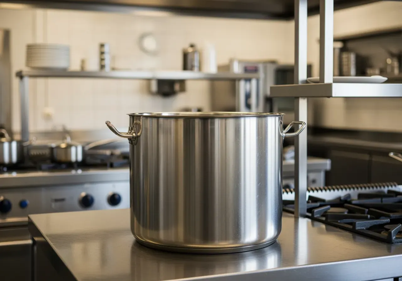 Rostfri gryta för storkök