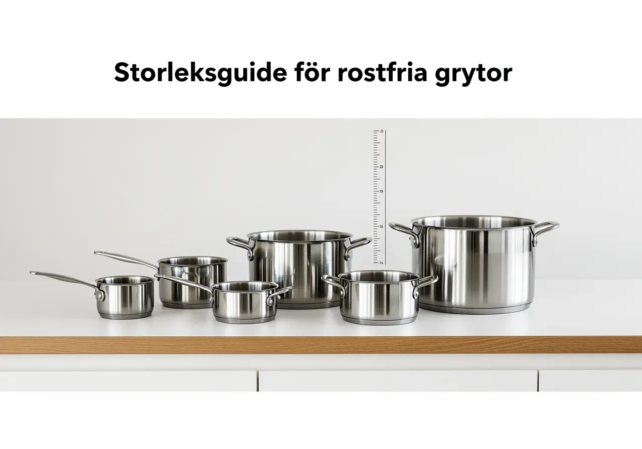 Storleksguide för rostfria grytor