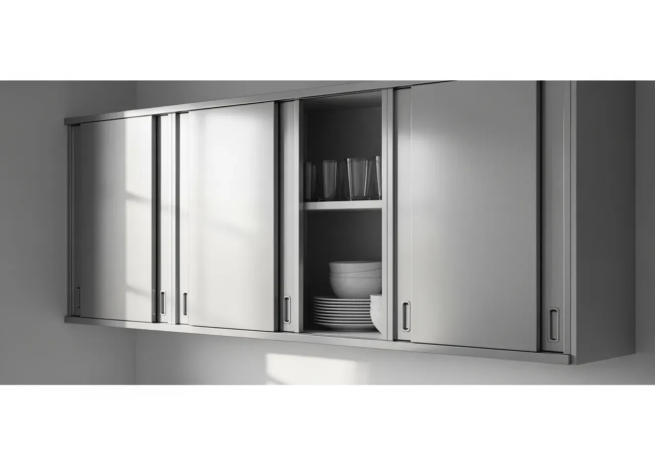 Rostfria väggskåp med skjutdörrar