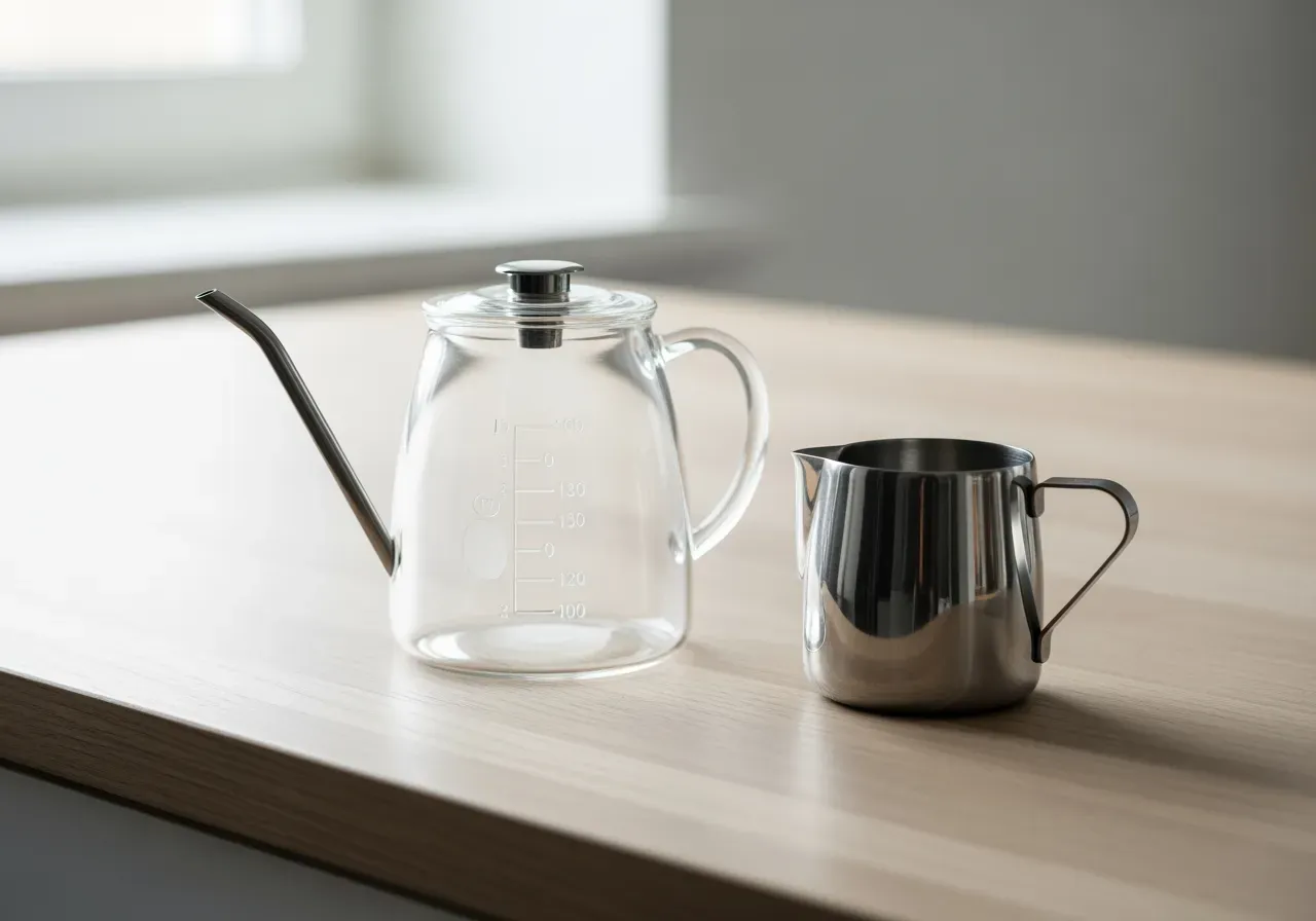 Doseringskanna och liten mjölkkanna