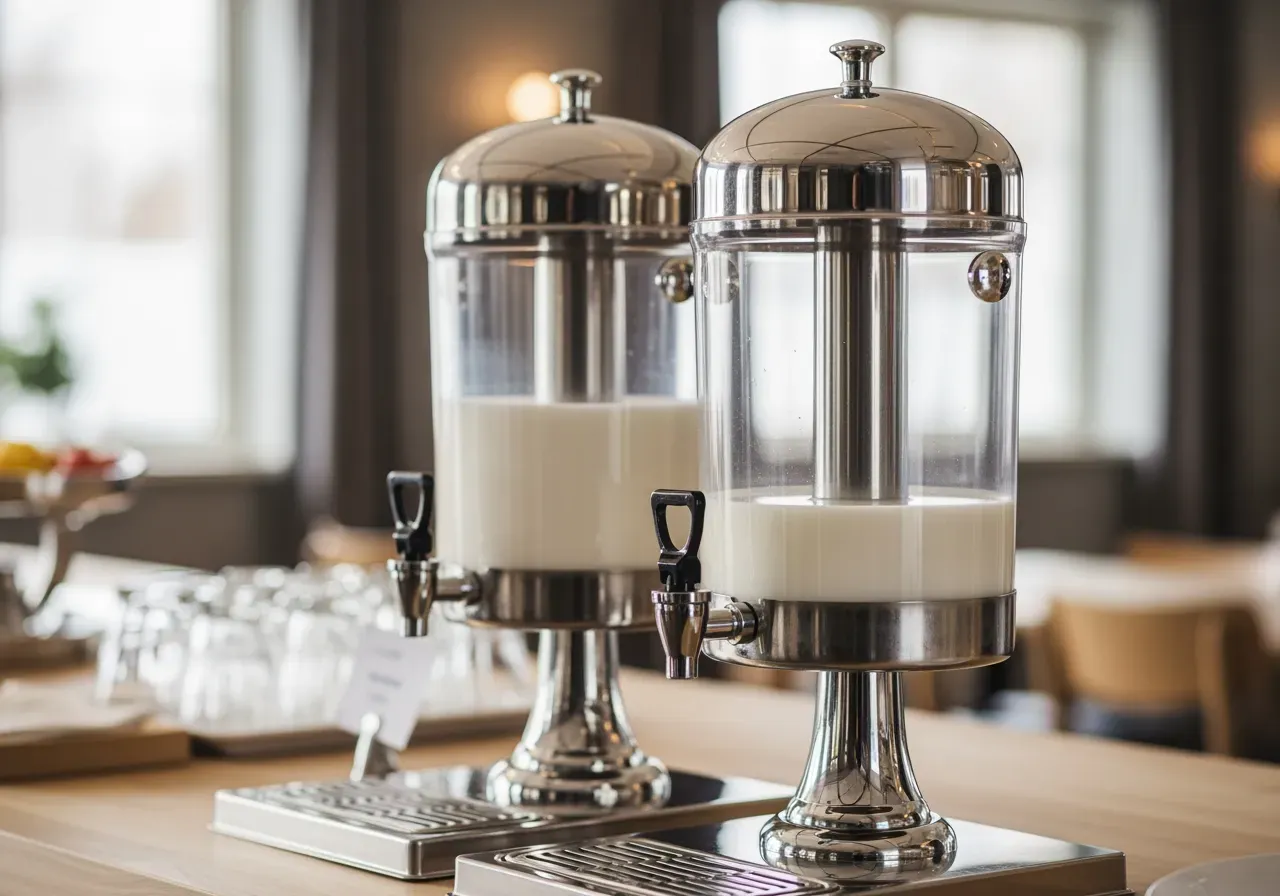 Mjölkkannor med kran för buffé