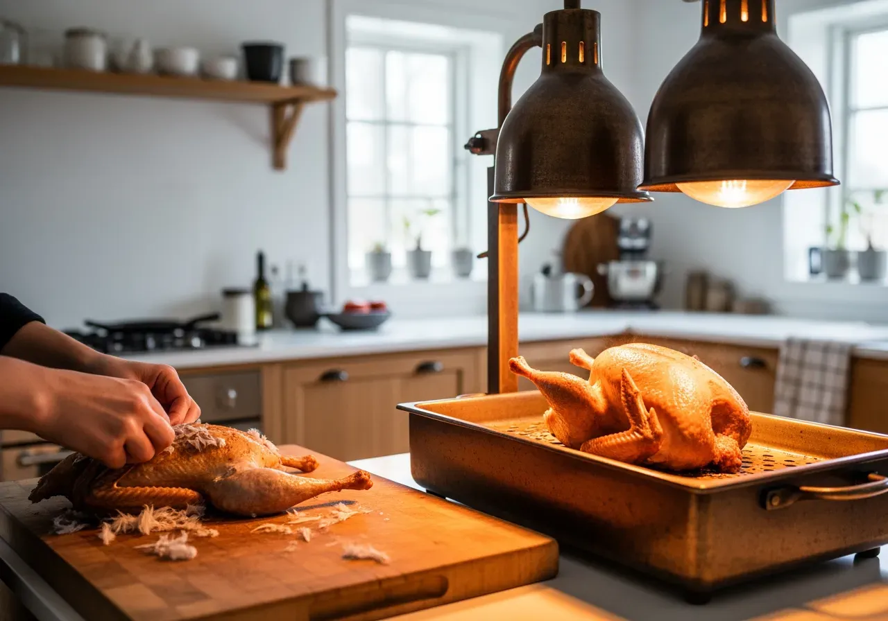 Plockning is och varmhållning av fågel